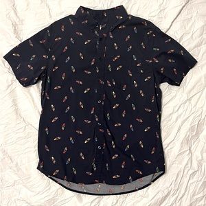 Target - pride, navy blue, rainbow cones, button down short-sleeved shirt